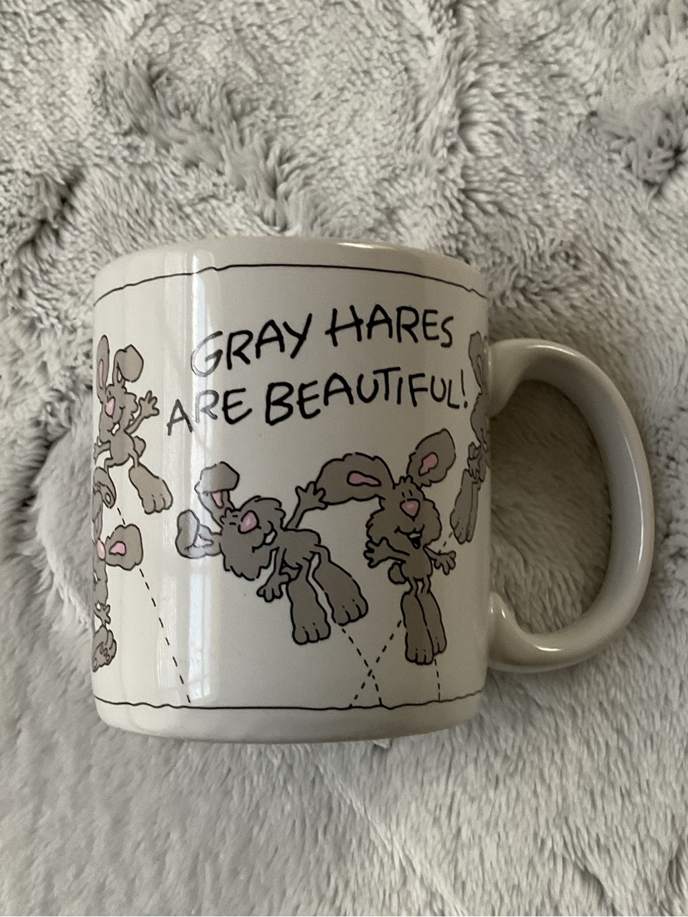 AMERICAN GREETINGS “Gray Hares Are Beautiful” Mug